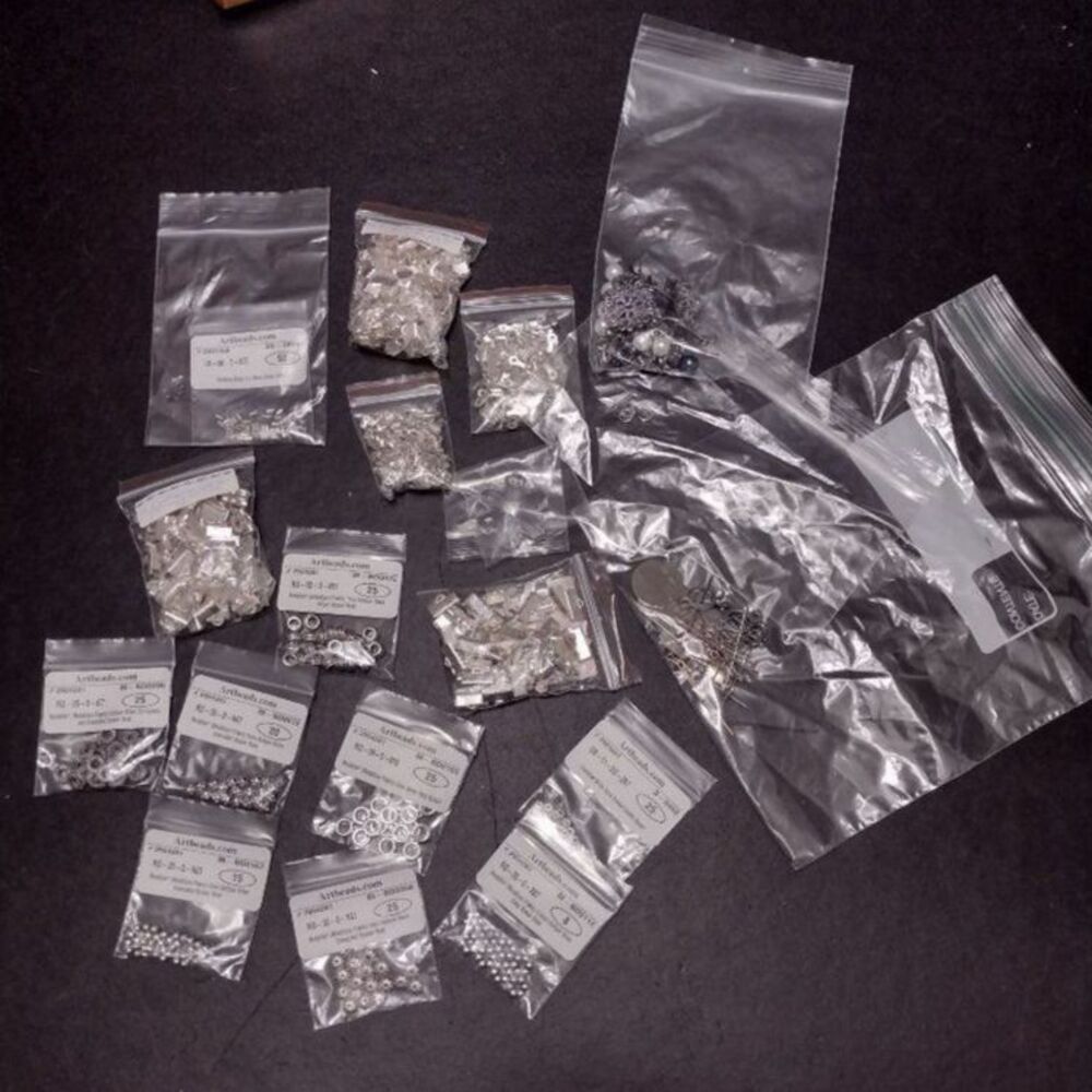 Lot of silver tone bead findings
